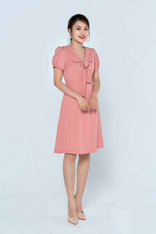 Đầm lụa hồng HeraDG - SDP19109D